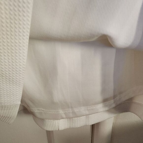 Elle Textured Embroidered Lace Ruffle Sleeve Ivory White Sheath Dress Size Large - Picture 11 of 11